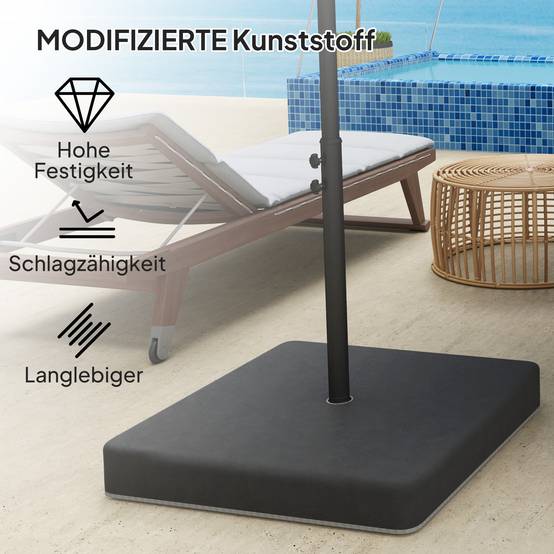 Poids de base pour pied de parasol, étanche, remplissable de sable, plastique, 89L x 89l x 10,5H cm - Image 7