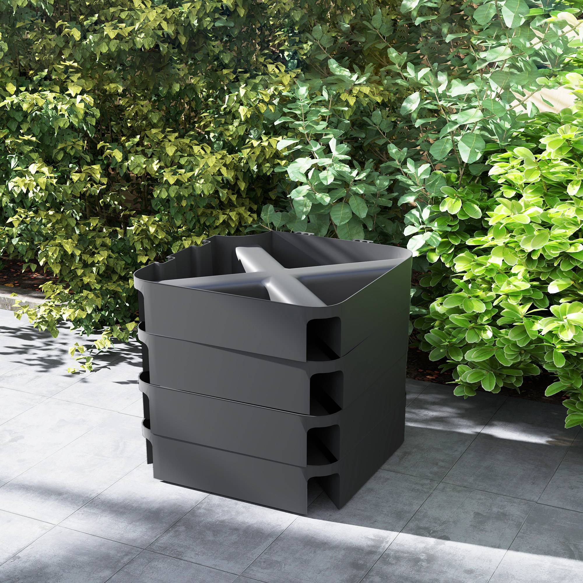 Poids de base pour pied de parasol, étanche, remplissable de sable, plastique, 89L x 89l x 10,5H cm - Image 10