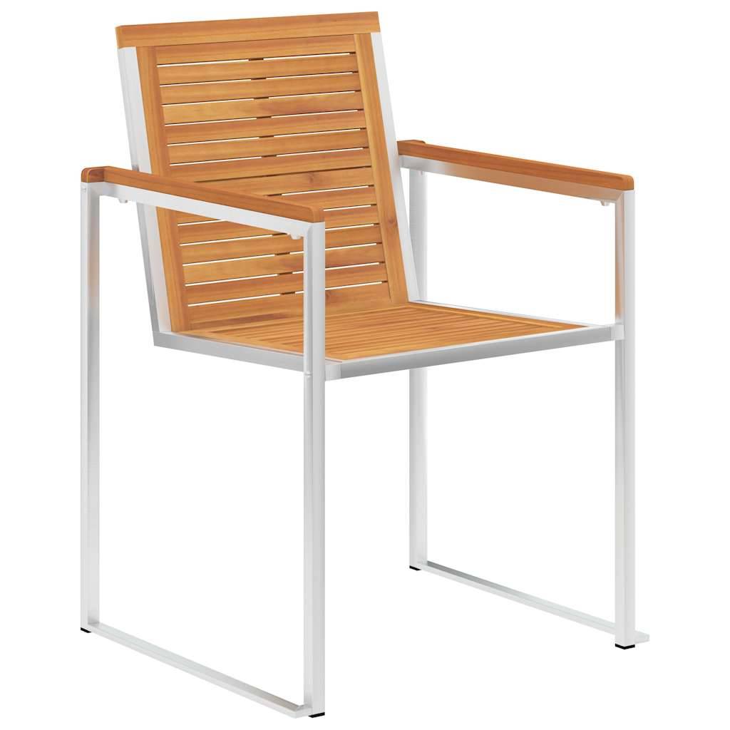 Lot de 2 Fauteuils d'Extérieur Design en Bois et Acier avec Coussins Confortables Beige – ComfortXL Outdoor Living - Image 4
