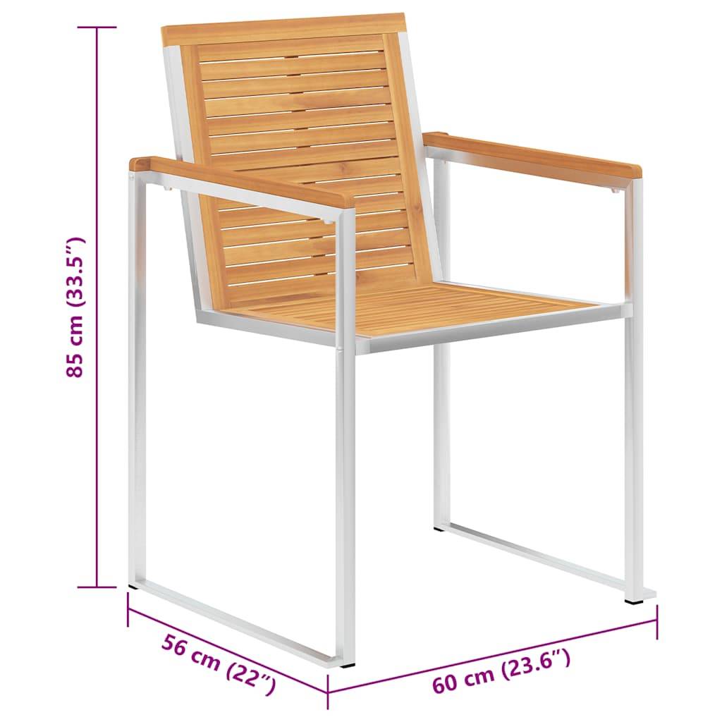 Lot de 2 Fauteuils d'Extérieur Design en Bois et Acier avec Coussins Confortables Beige – ComfortXL Outdoor Living - Image 5