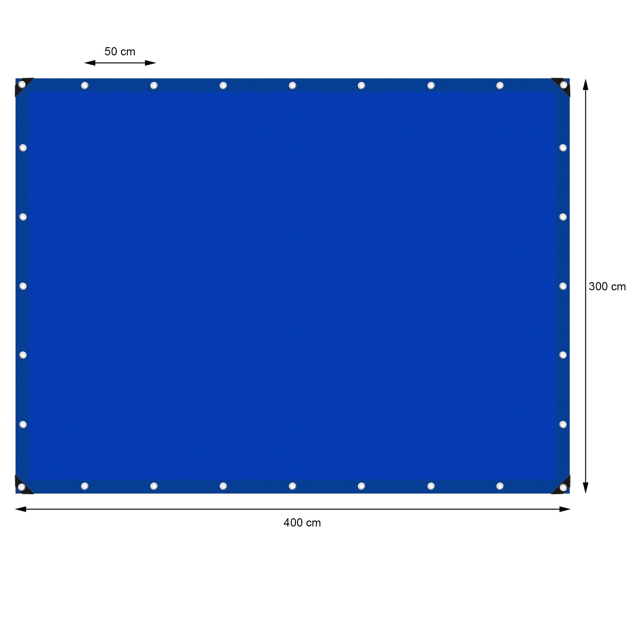 Ecd-Germany - Bâche de Protection Imperméable à l'Eau avec Oeillets - 3x4m 12m² 180g/m²- Polyéthylène PE Bleu Résistant à la Moisissure - Image 5