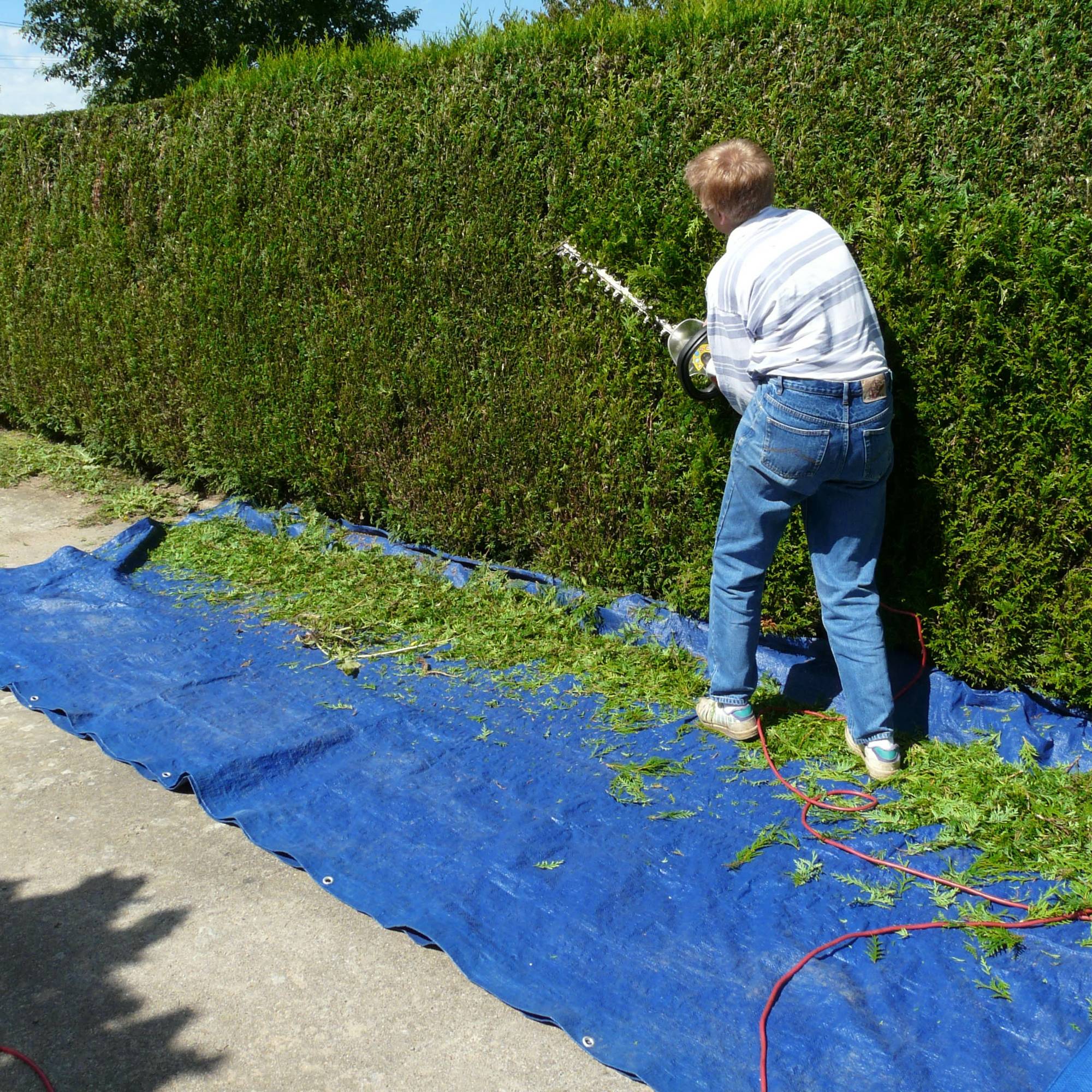 Ecd-Germany - Bâche de Protection Imperméable à l'Eau avec Oeillets - 3x4m 12m² 180g/m²- Polyéthylène PE Bleu Résistant à la Moisissure - Image 7