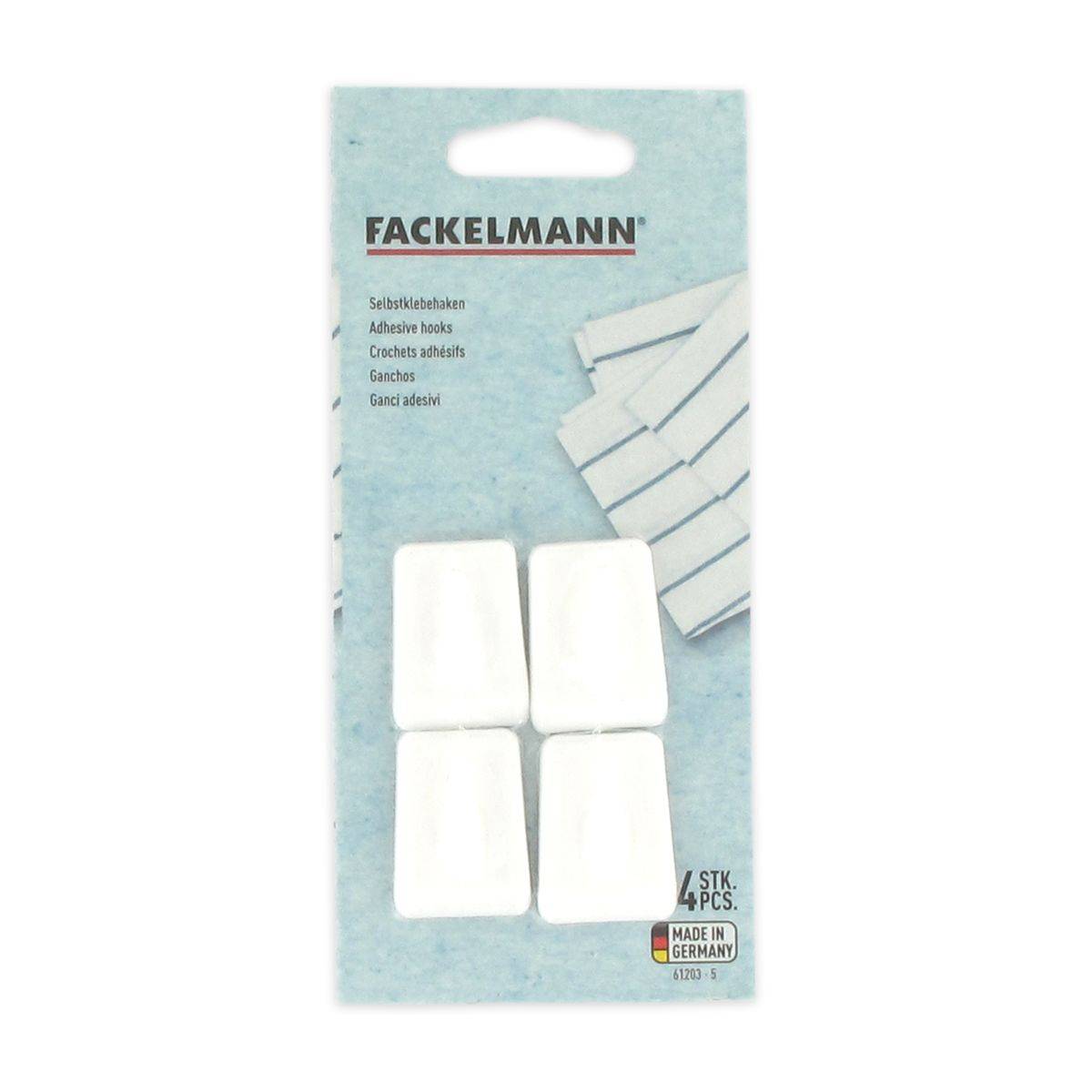 Ensemble de 8 crochets muraux adhésifs blancs Fackelmann Tecno - Image 2