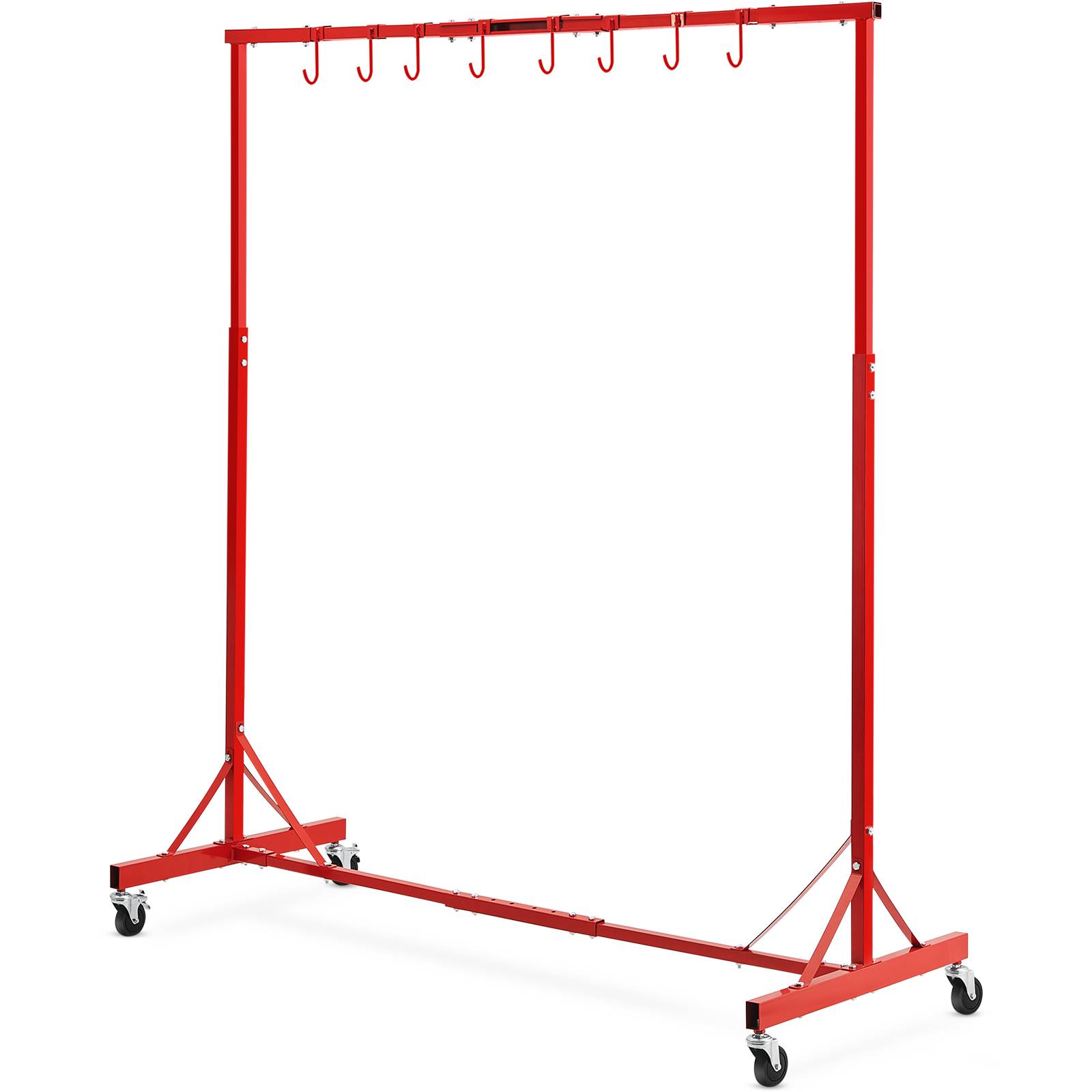 VEVOR Support peinture carrosserie, hauteur 1.5-2m, charge 30kg, 8 crochets, 4 roues. - Image 1