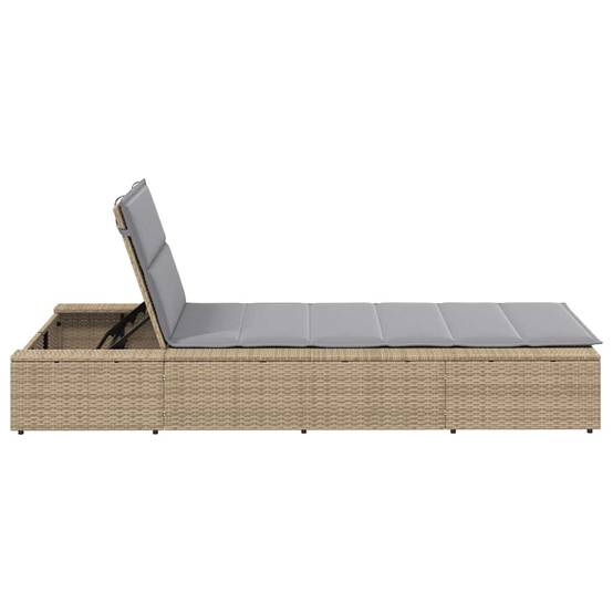 Vidaxl - Transat avec coussin flottant beige résine tressée vidaXL 4104205 - Image 8