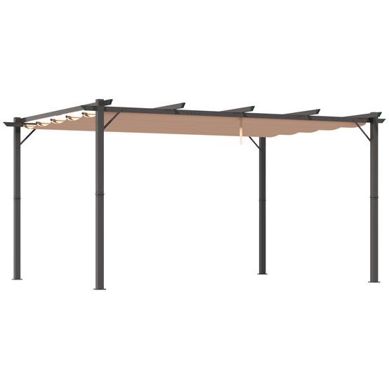 Pergola Aluminium Toit Rétractable Tonnelle Terrasse Jardin 3x4m Ombrage - ComfortXL Outdoor Living - Image 2