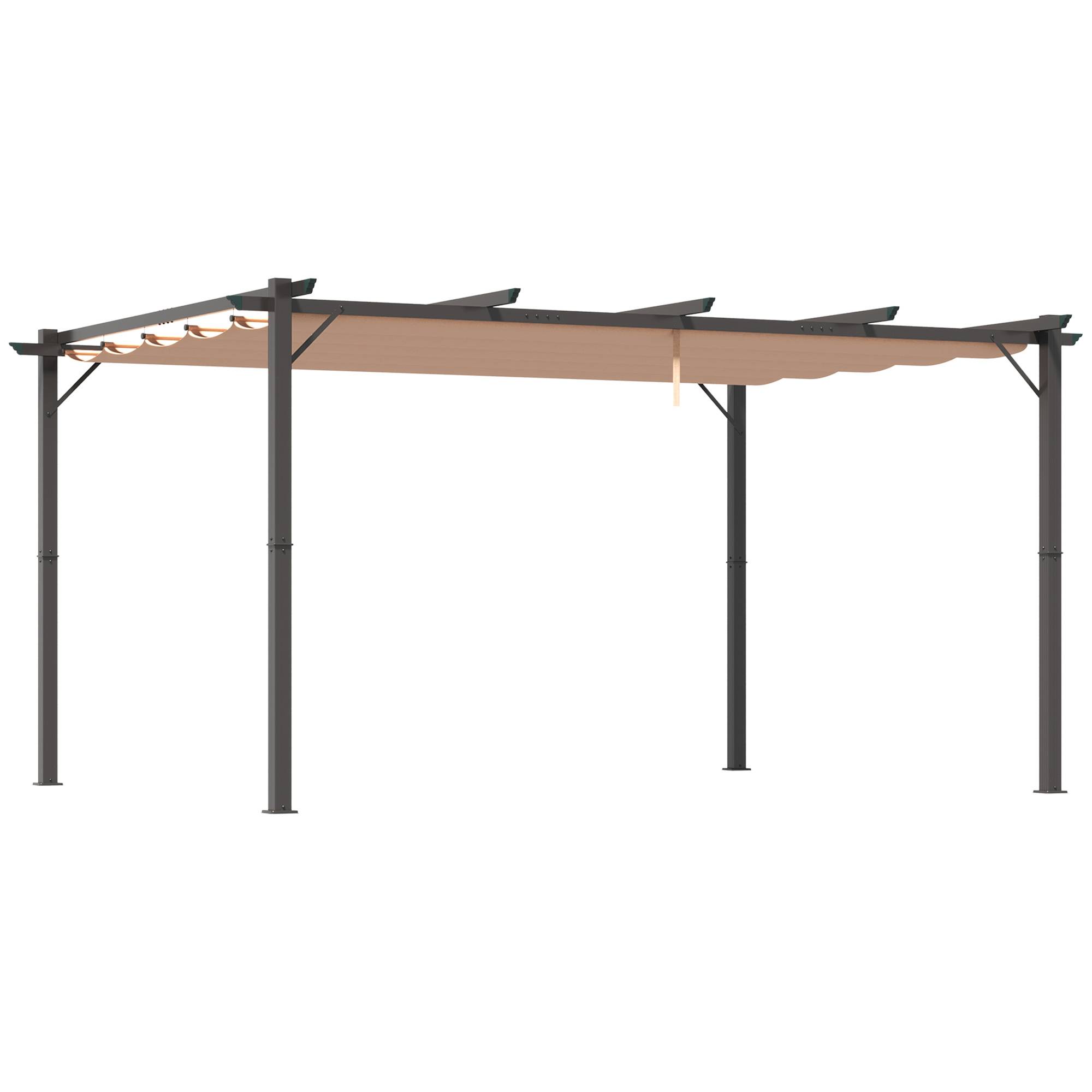Pergola Aluminium Toit Rétractable Tonnelle Terrasse Jardin 3x4m Ombrage - ComfortXL Outdoor Living - Image 2