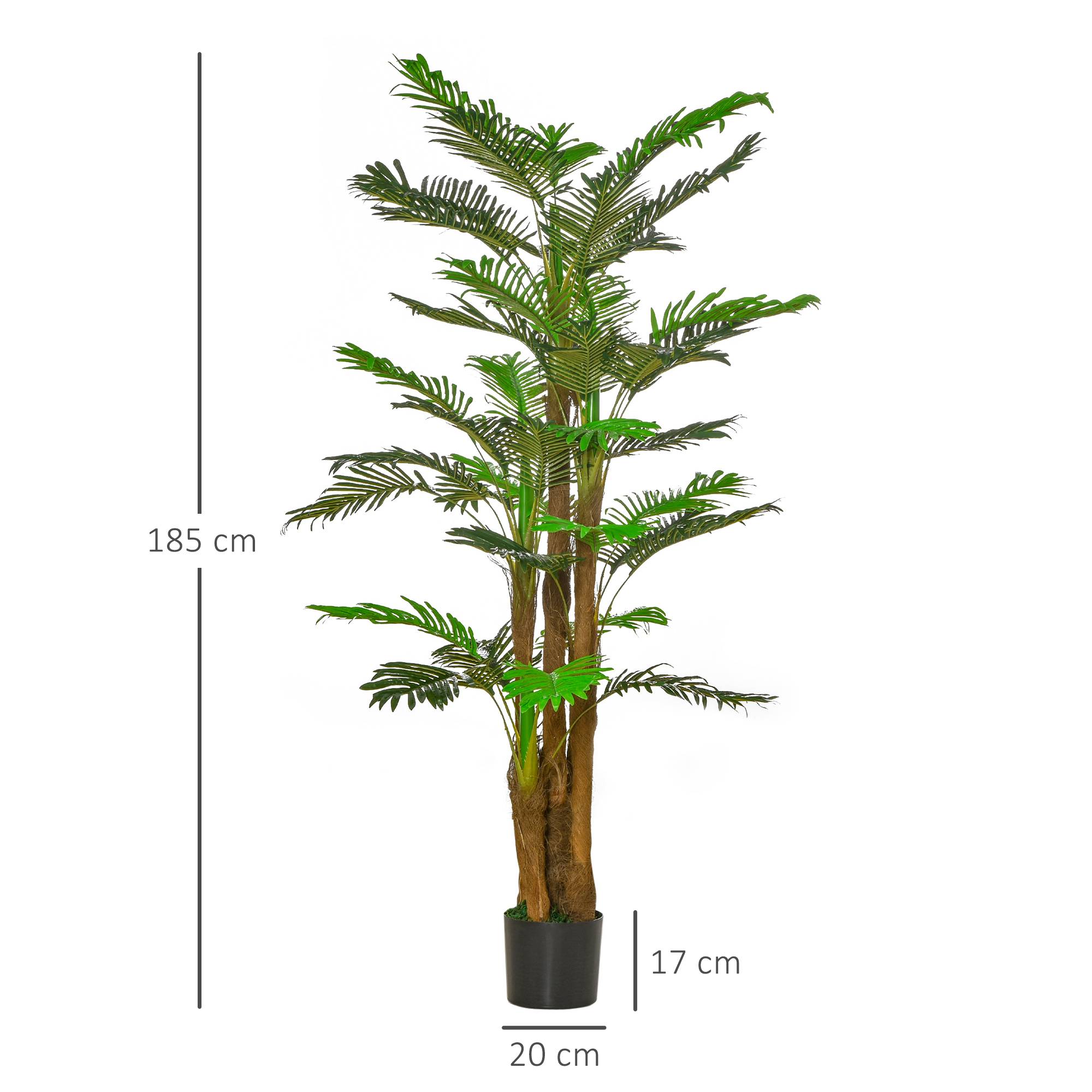 Palmier Artificiel H.1,85 m Arbre Artificiel Tronc Branches Lichen Feuilles Grand réalisme Pot Inclus - Image 5