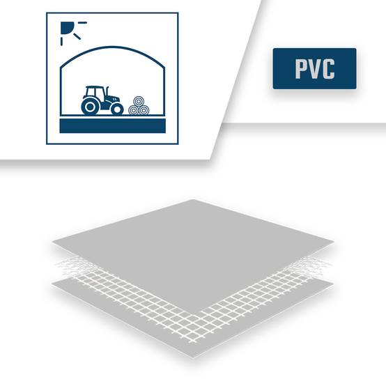Bâche Tunnel agricole 10x12 m LP640TU Grise - Garantie 8 ans - Bâche PVC étanche pour Tunnel de stockage TECPLAST - Image 4
