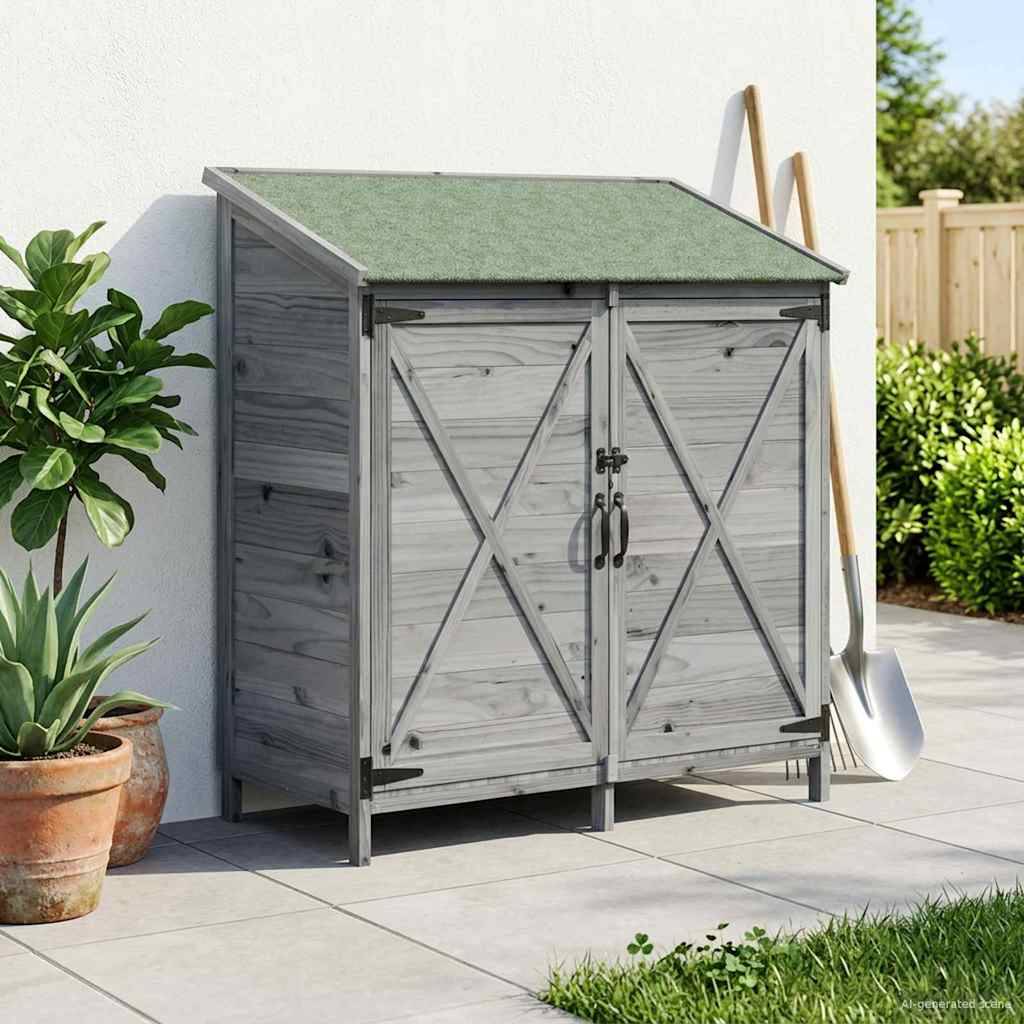Vidaxl - Abri de jardin Gris 106 x 56 x 113,5 cm Bois d'ingénierie vidaXL 42033474 - Image 4