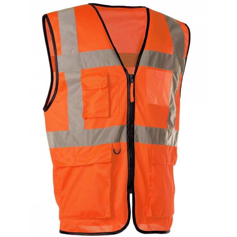 Gilet de travail Haute visibilité Orange Multi-poches SINGER - T.XL - GARO04 - Image 1