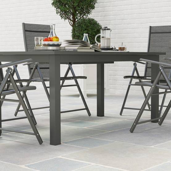 PANGIVO - Table extensible aluminium gris 160/220 x 90 x 73 cm - PANGIVO - Image 10