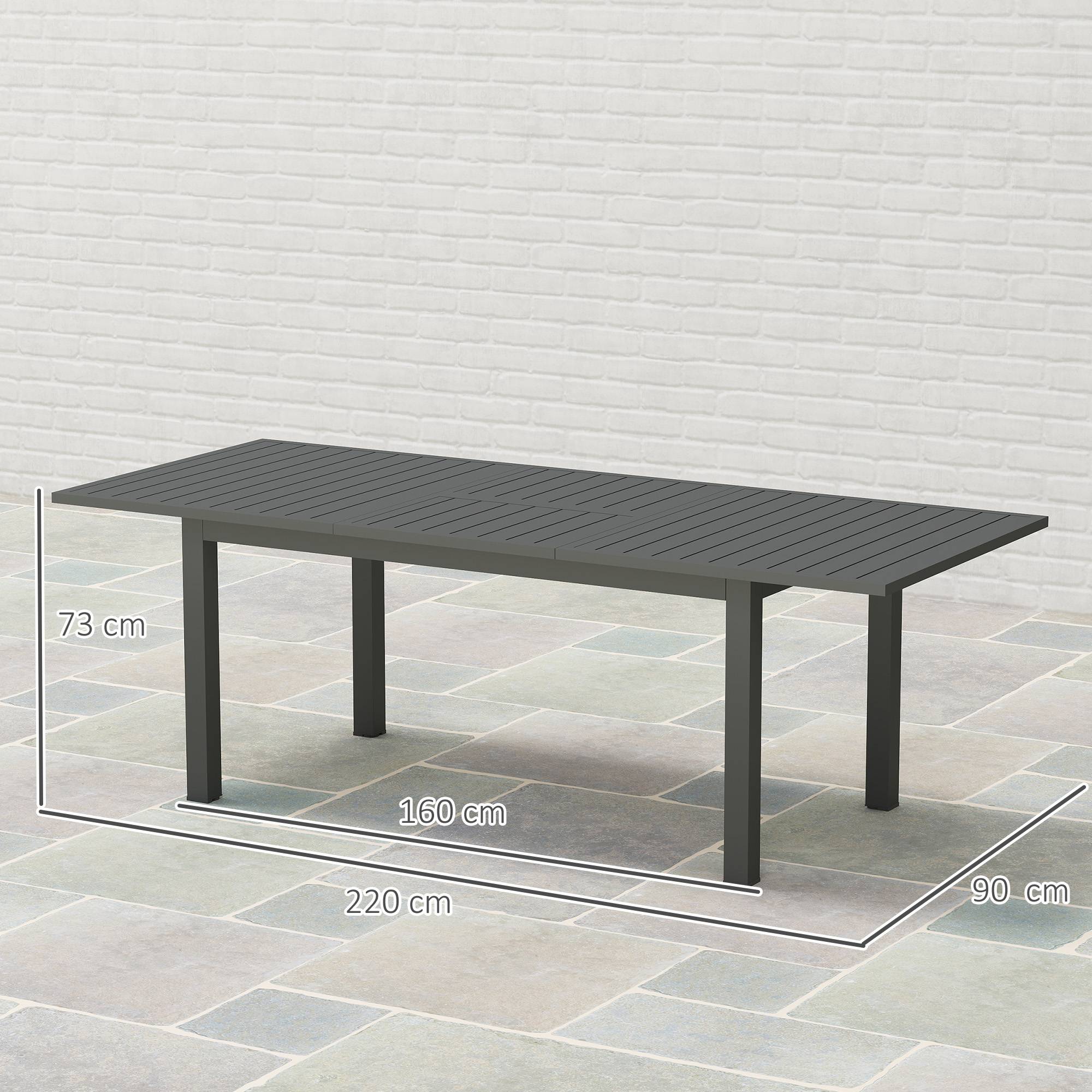 PANGIVO - Table extensible aluminium gris 160/220 x 90 x 73 cm - PANGIVO - Image 5