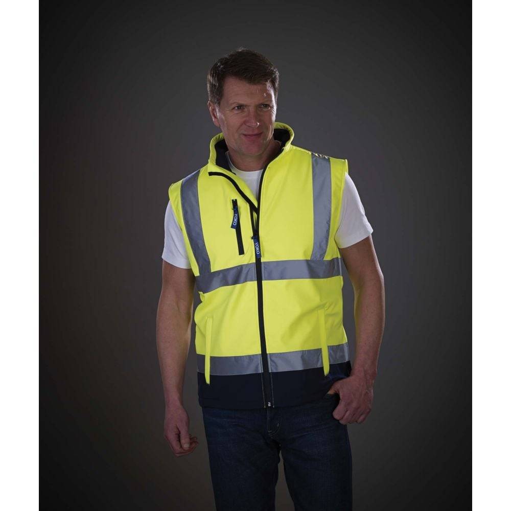 Bodywarmer softshell haute visibilité Yoko Jaune / Marine XL - Image 2