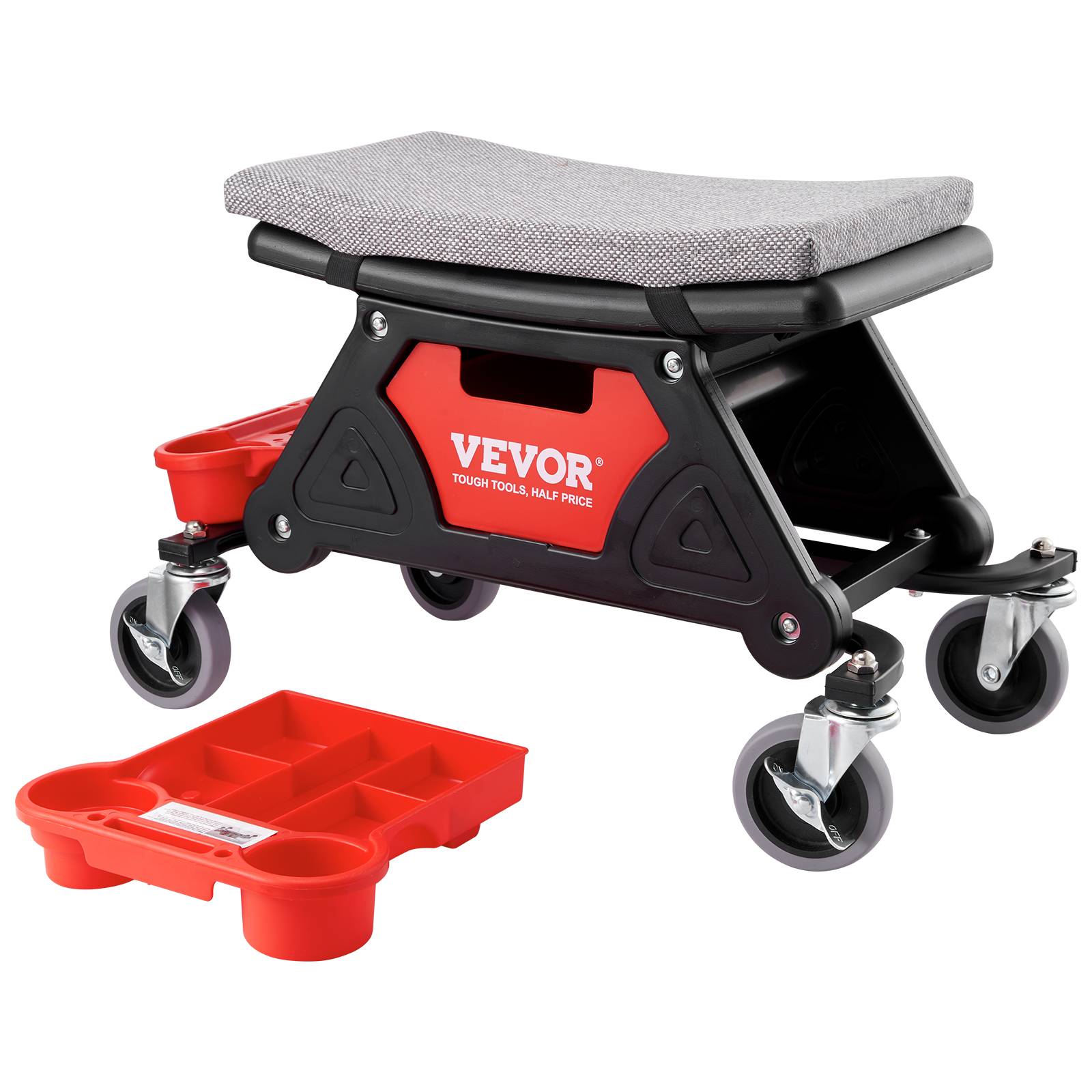 VEVOR Tabouret atelier mobile, charge 136 kg. Roulettes, plateau outils. Entretien auto, garage. - Image 1
