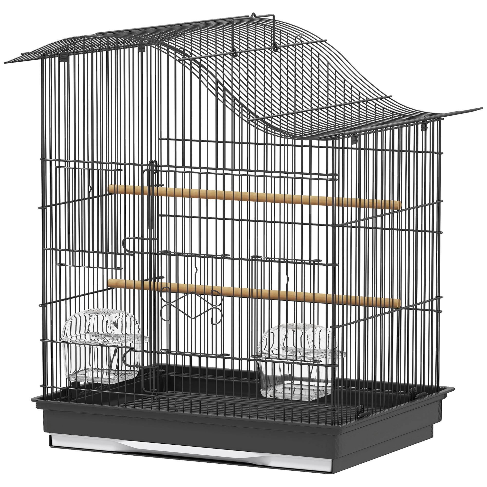 ComfortXL - Cage à oiseaux métal noir 47,5 x 36 x 54,5 cm pour petits oiseaux 4 portes - ComfortXL Outdoor Living - Image 2
