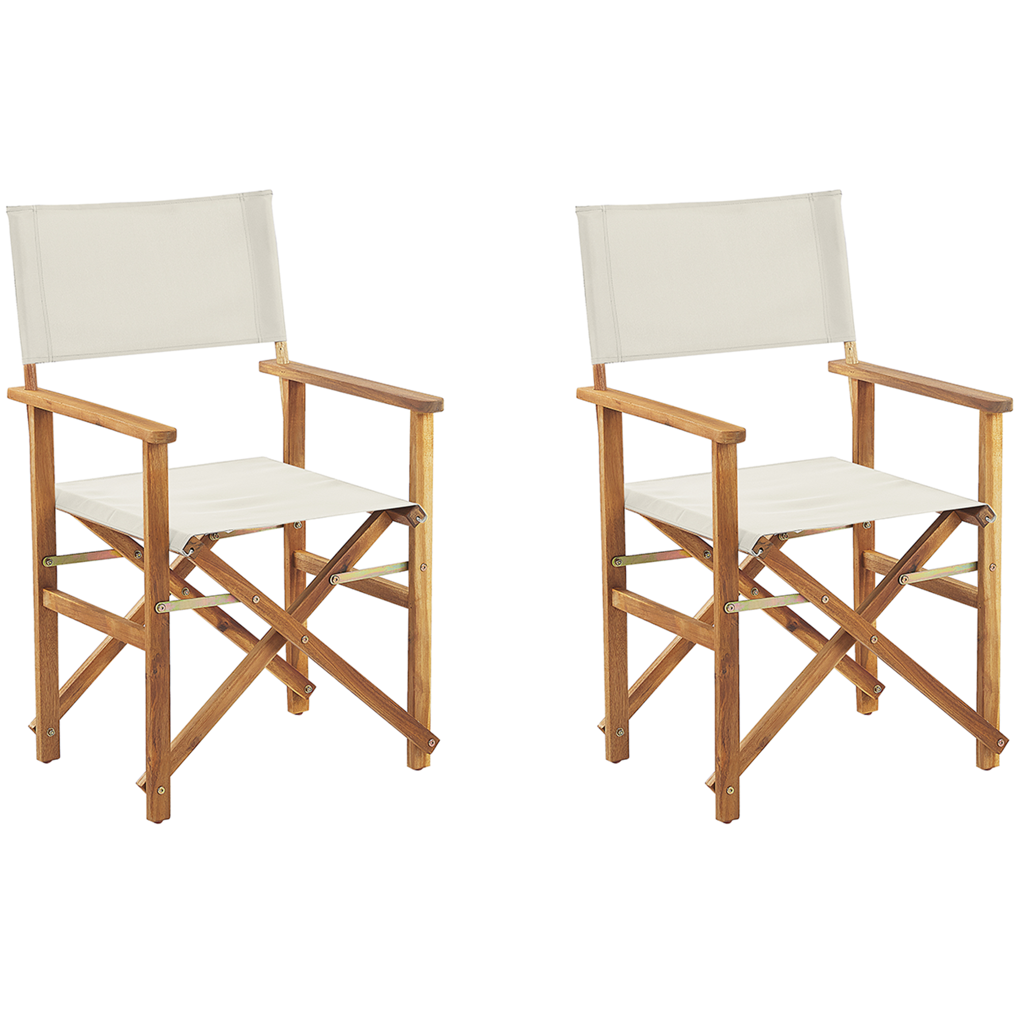 Chaise de jardin Tissu Blanc cassé CINE - Beliani - Image 1