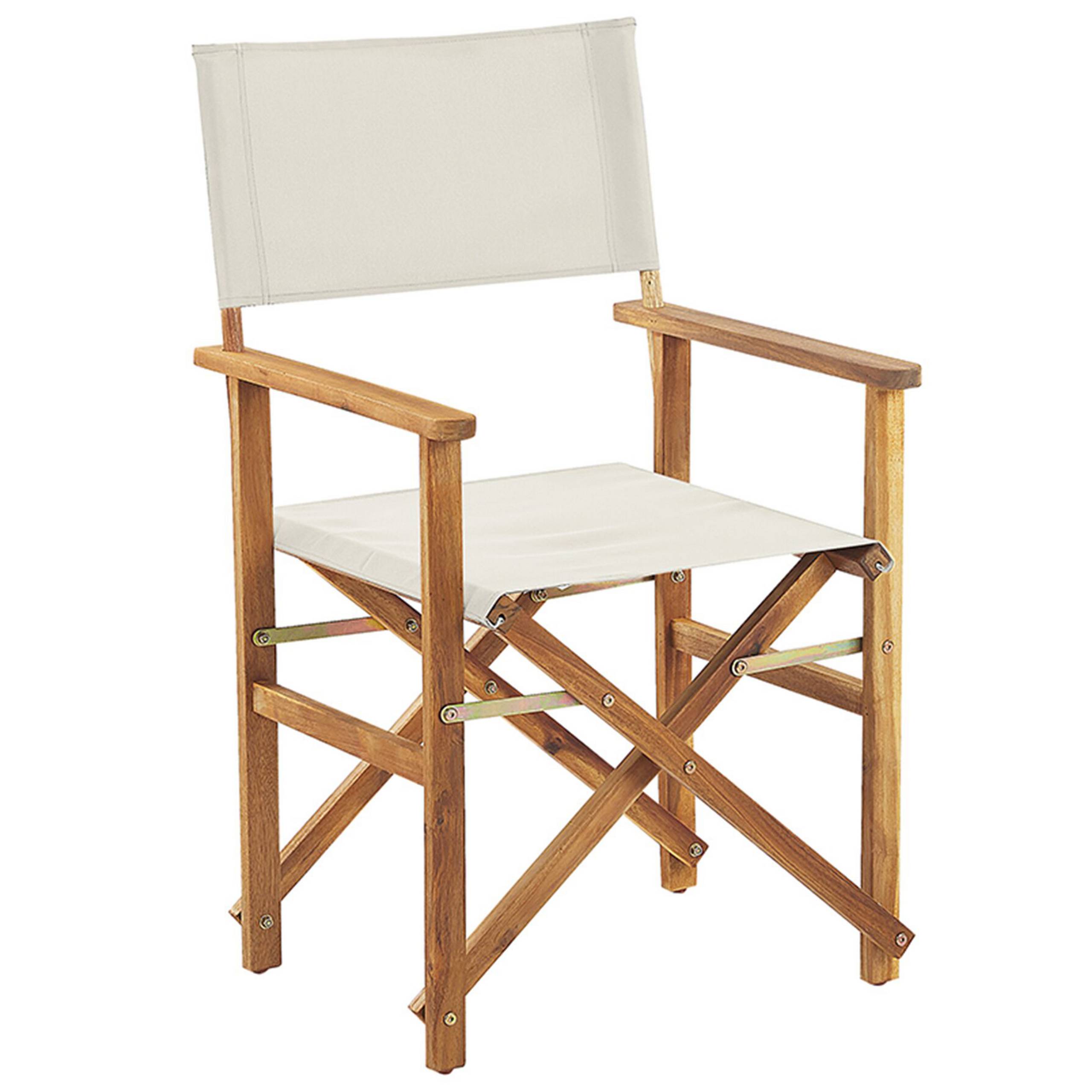 Chaise de jardin Tissu Blanc cassé CINE - Beliani - Image 3