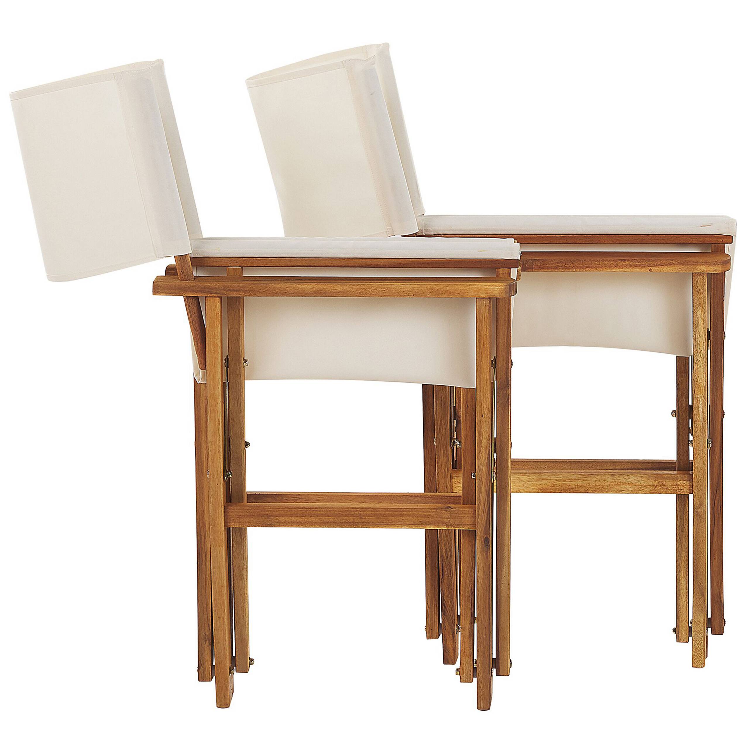 Chaise de jardin Tissu Blanc cassé CINE - Beliani - Image 6