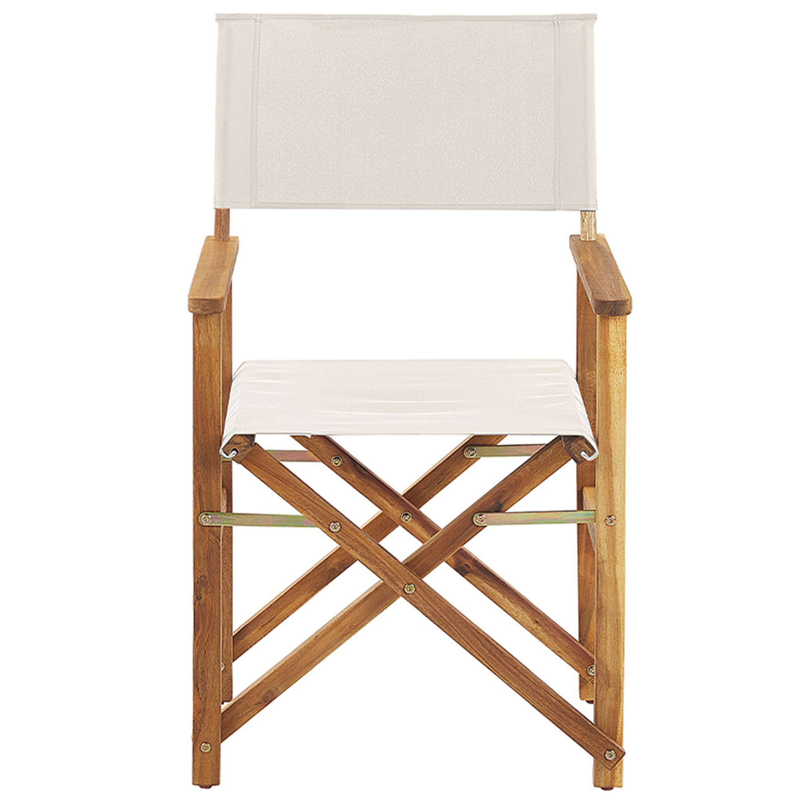 Chaise de jardin Tissu Blanc cassé CINE - Beliani - Image 4
