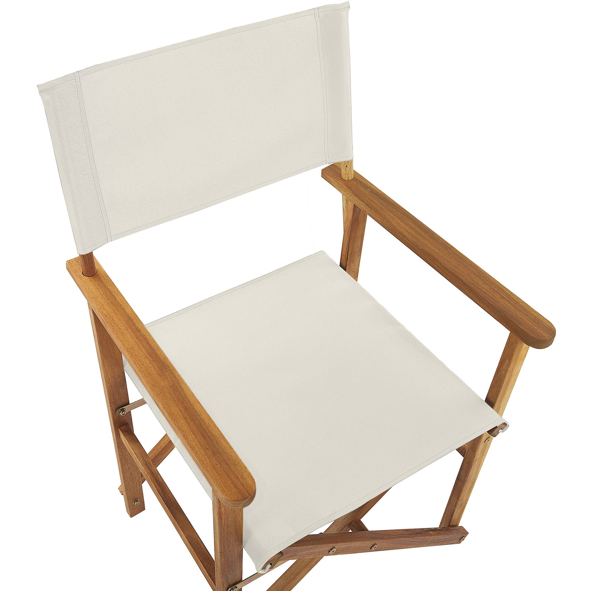 Chaise de jardin Tissu Blanc cassé CINE - Beliani - Image 7
