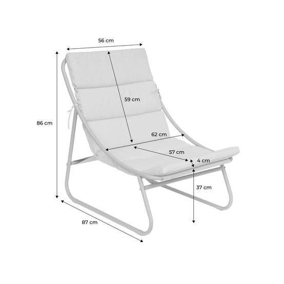 sweeek - Lot de 2 fauteuils relax acier beige - Edena | sweeek - Image 4