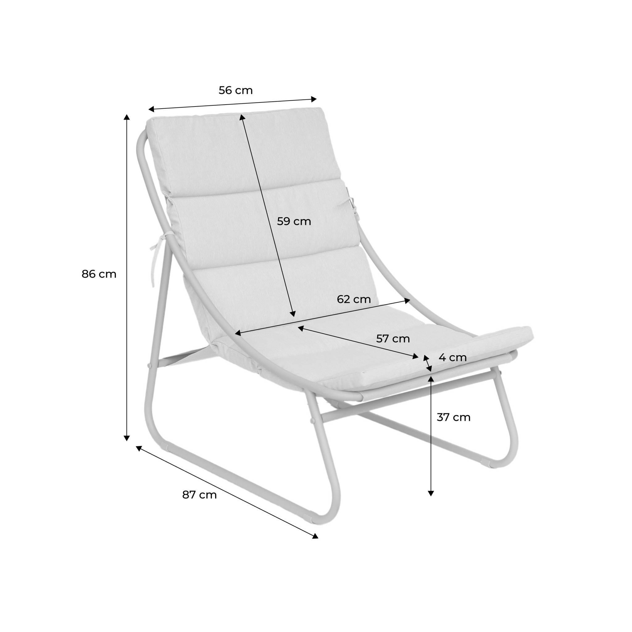 sweeek - Lot de 2 fauteuils relax acier beige - Edena | sweeek - Image 4