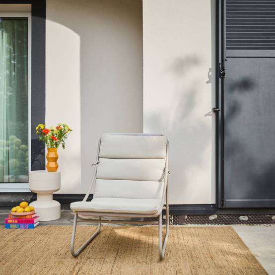 sweeek - Lot de 2 fauteuils relax acier beige - Edena | sweeek - Image 3