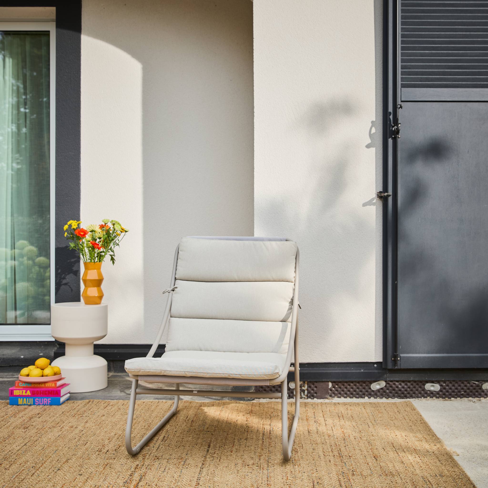 sweeek - Lot de 2 fauteuils relax acier beige - Edena | sweeek - Image 3