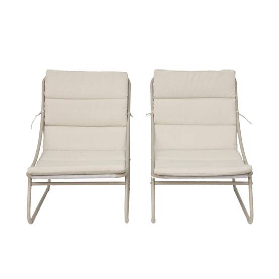 sweeek - Lot de 2 fauteuils relax acier beige - Edena | sweeek - Image 7