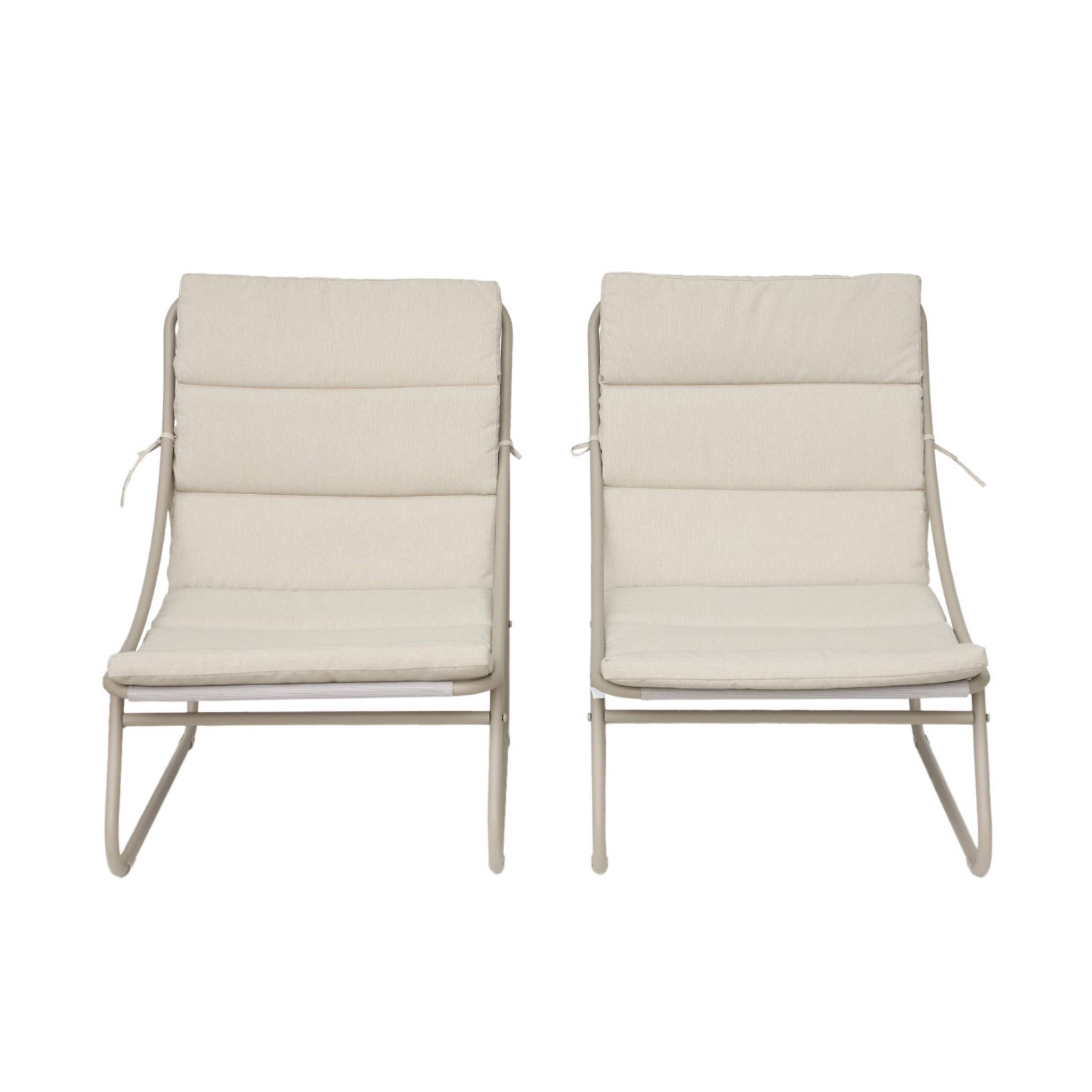 sweeek - Lot de 2 fauteuils relax acier beige - Edena | sweeek - Image 7
