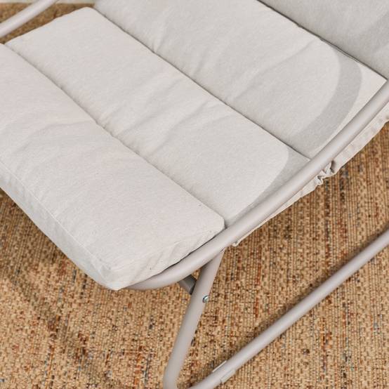 sweeek - Lot de 2 fauteuils relax acier beige - Edena | sweeek - Image 1