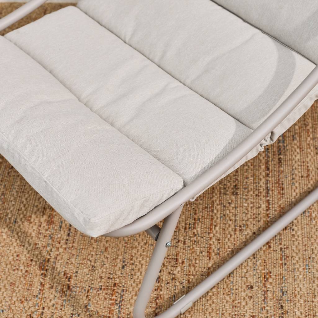 sweeek - Lot de 2 fauteuils relax acier beige - Edena | sweeek - Image 1