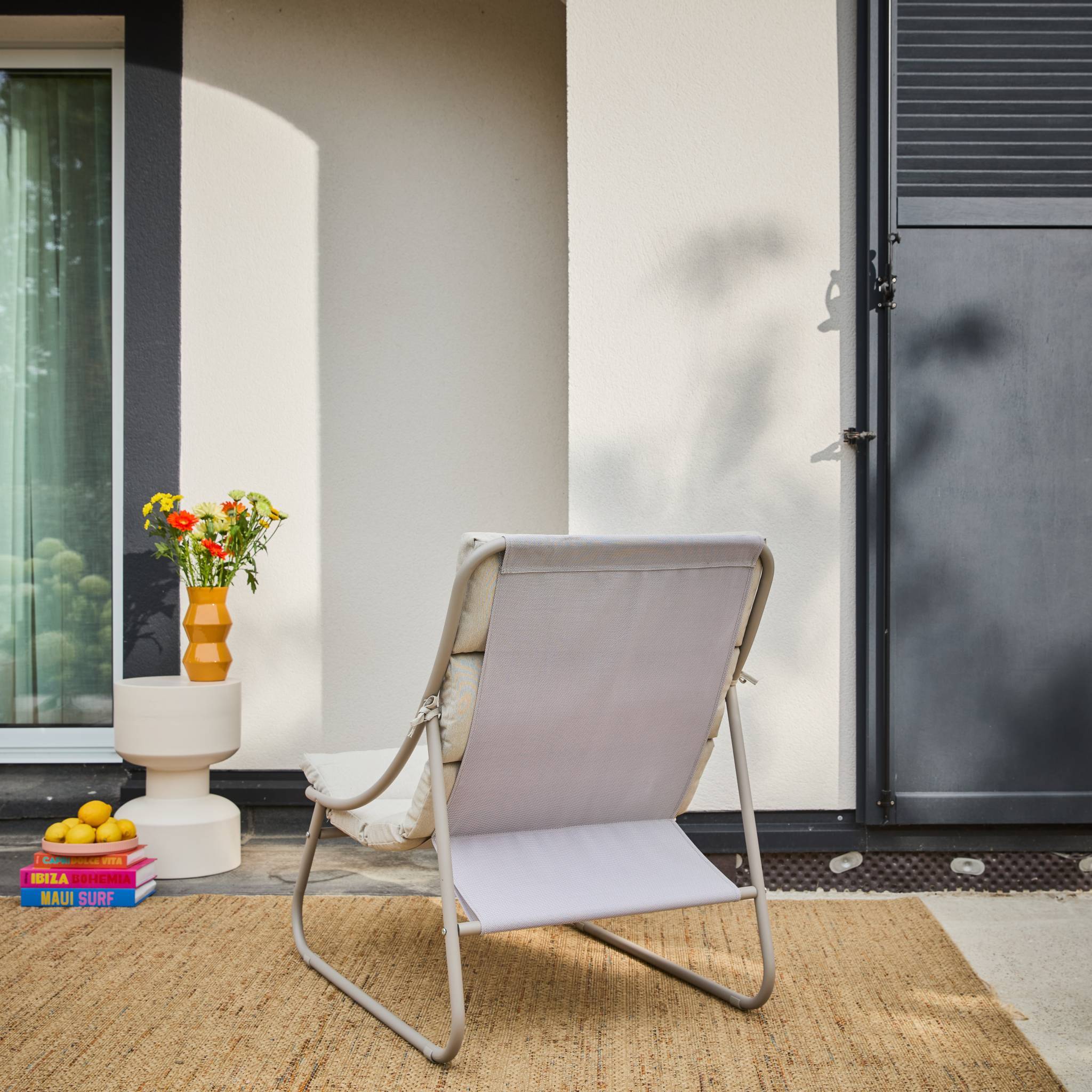 sweeek - Lot de 2 fauteuils relax acier beige - Edena | sweeek - Image 5