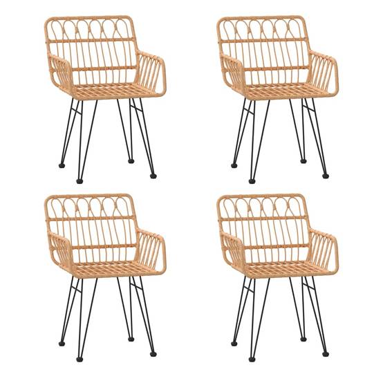 Ensemble à manger de jardin 5 pcs | Mobilier d'extérieur Résine tressée Maison Chic - Image 4