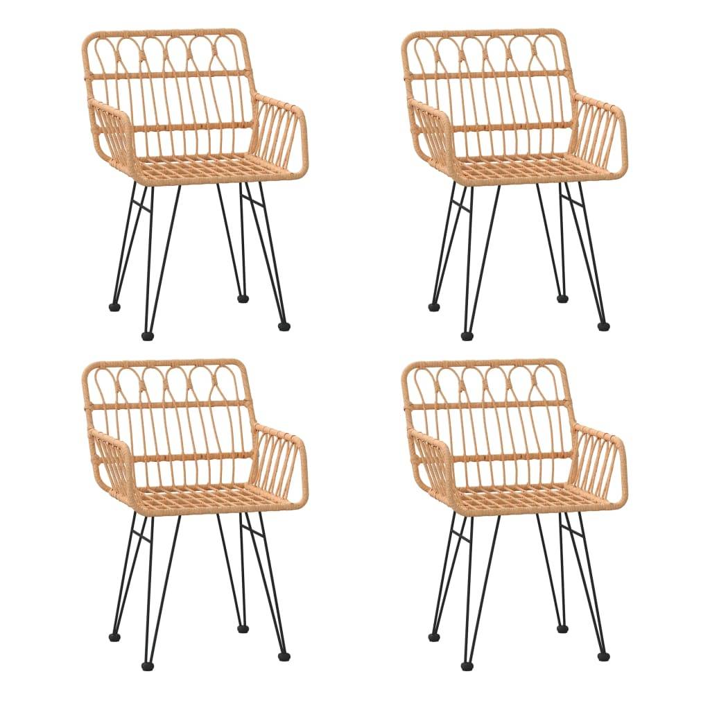 Ensemble à manger de jardin 5 pcs | Mobilier d'extérieur Résine tressée Maison Chic - Image 4