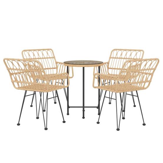 Ensemble à manger de jardin 5 pcs | Mobilier d'extérieur Résine tressée Maison Chic - Image 3