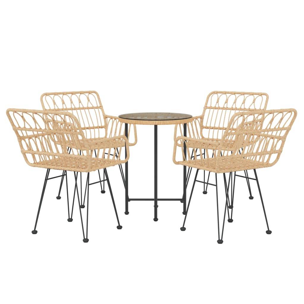Ensemble à manger de jardin 5 pcs | Mobilier d'extérieur Résine tressée Maison Chic - Image 3