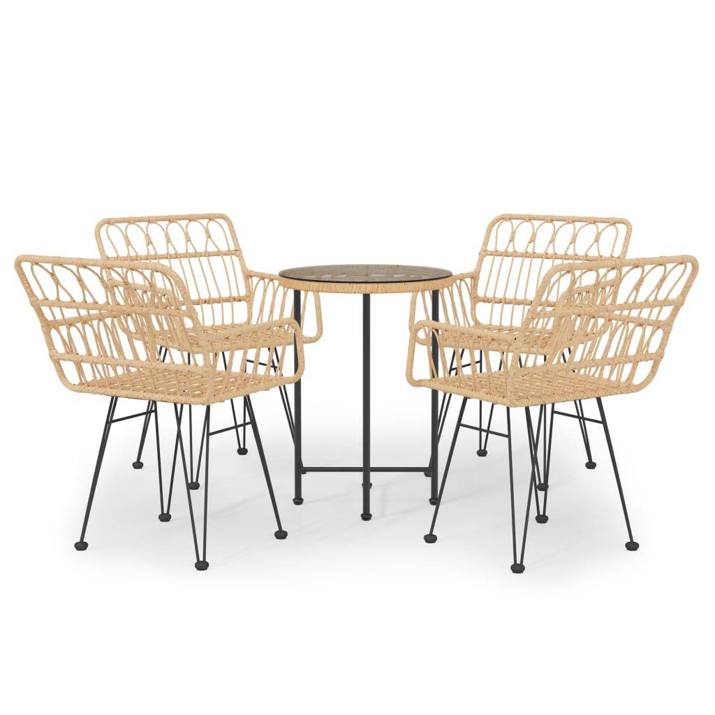 Ensemble à manger de jardin 5 pcs | Mobilier d'extérieur Résine tressée Maison Chic - Image 1