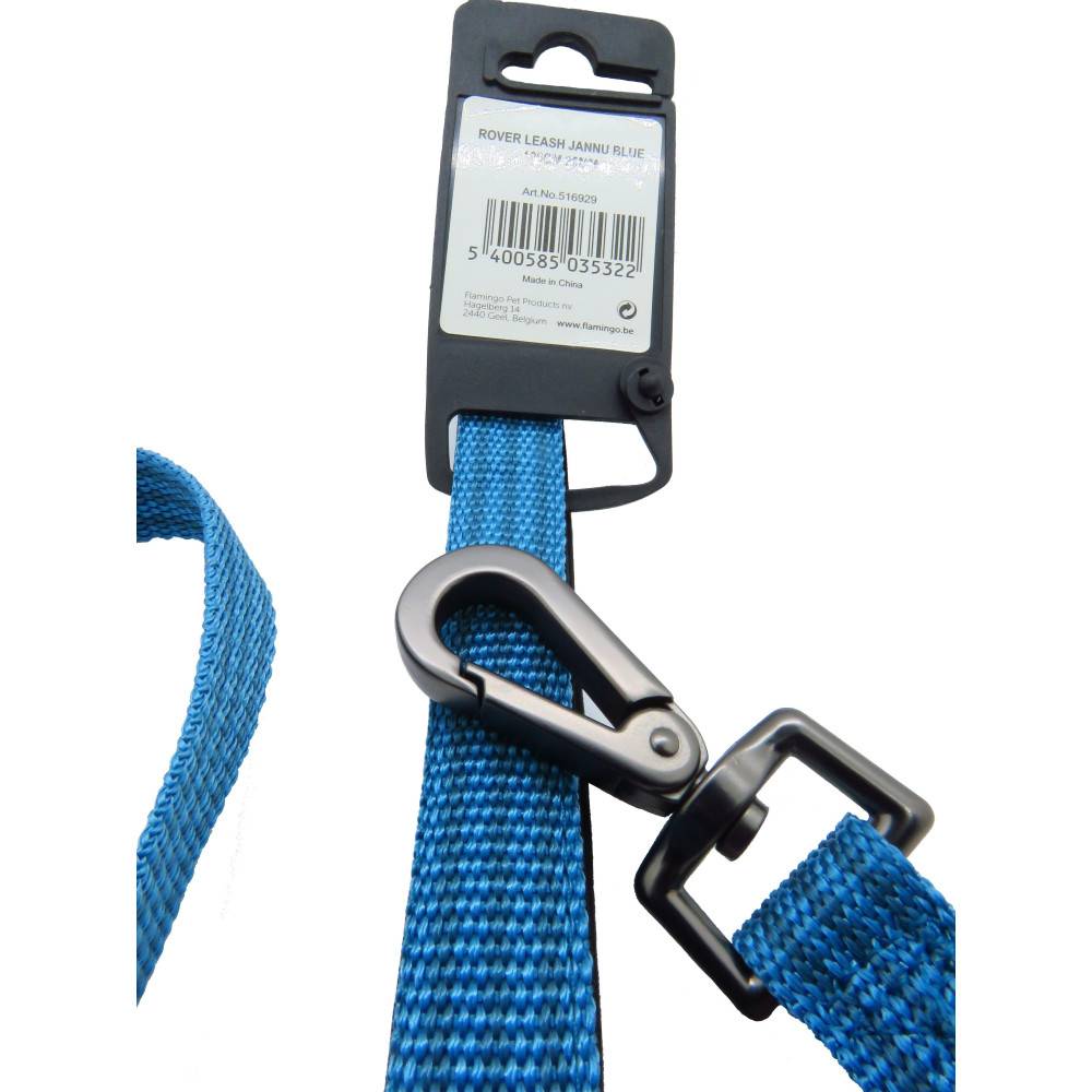 Flamingo - Laisse jannu bleu 1 mètre  x 20 mm  pour chien. - Image 3