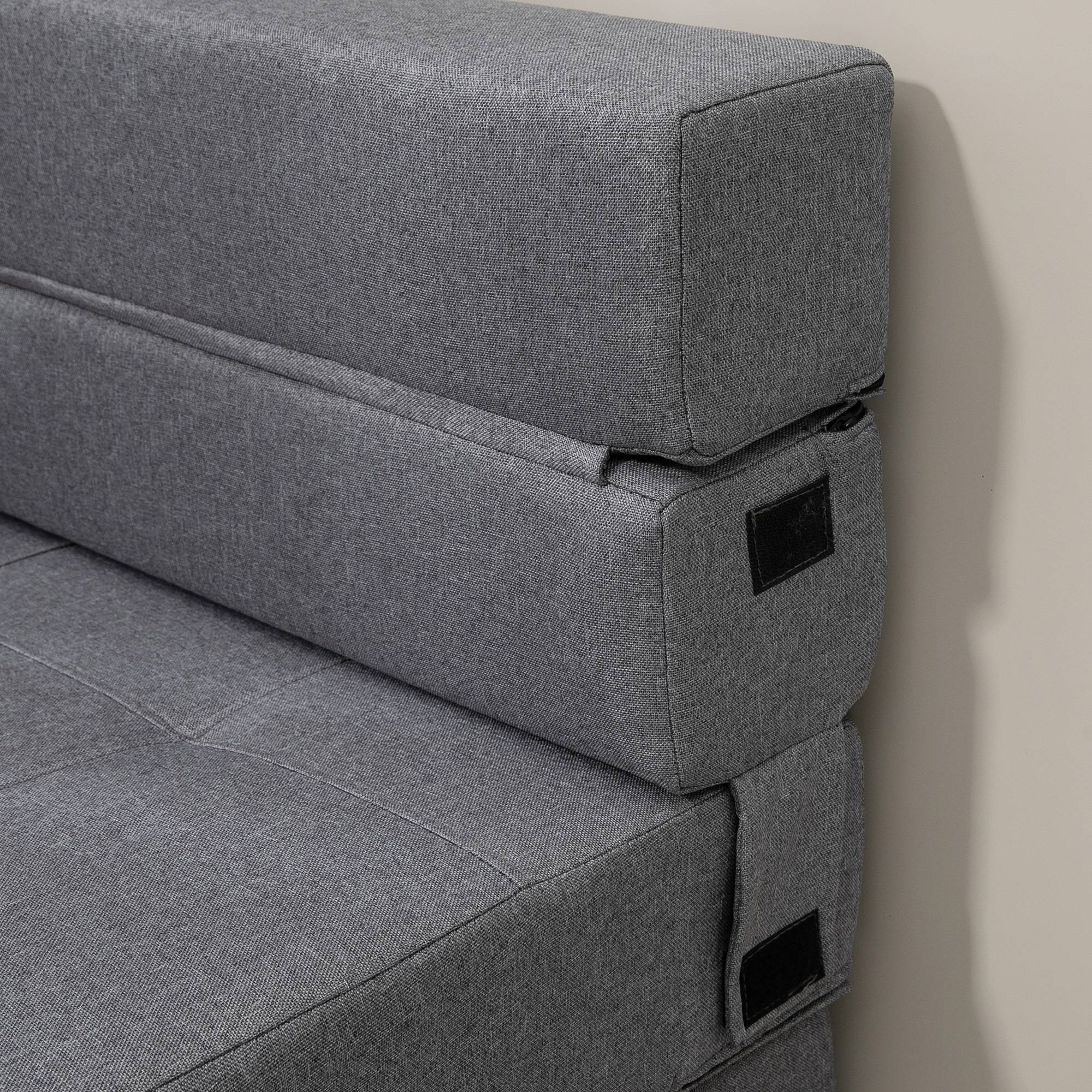 Fauteuil convertible, inclinable, lit d'appoint. Housse amovible, 70 cm x 70 cm x 61 cm, gris foncé. - Image 10