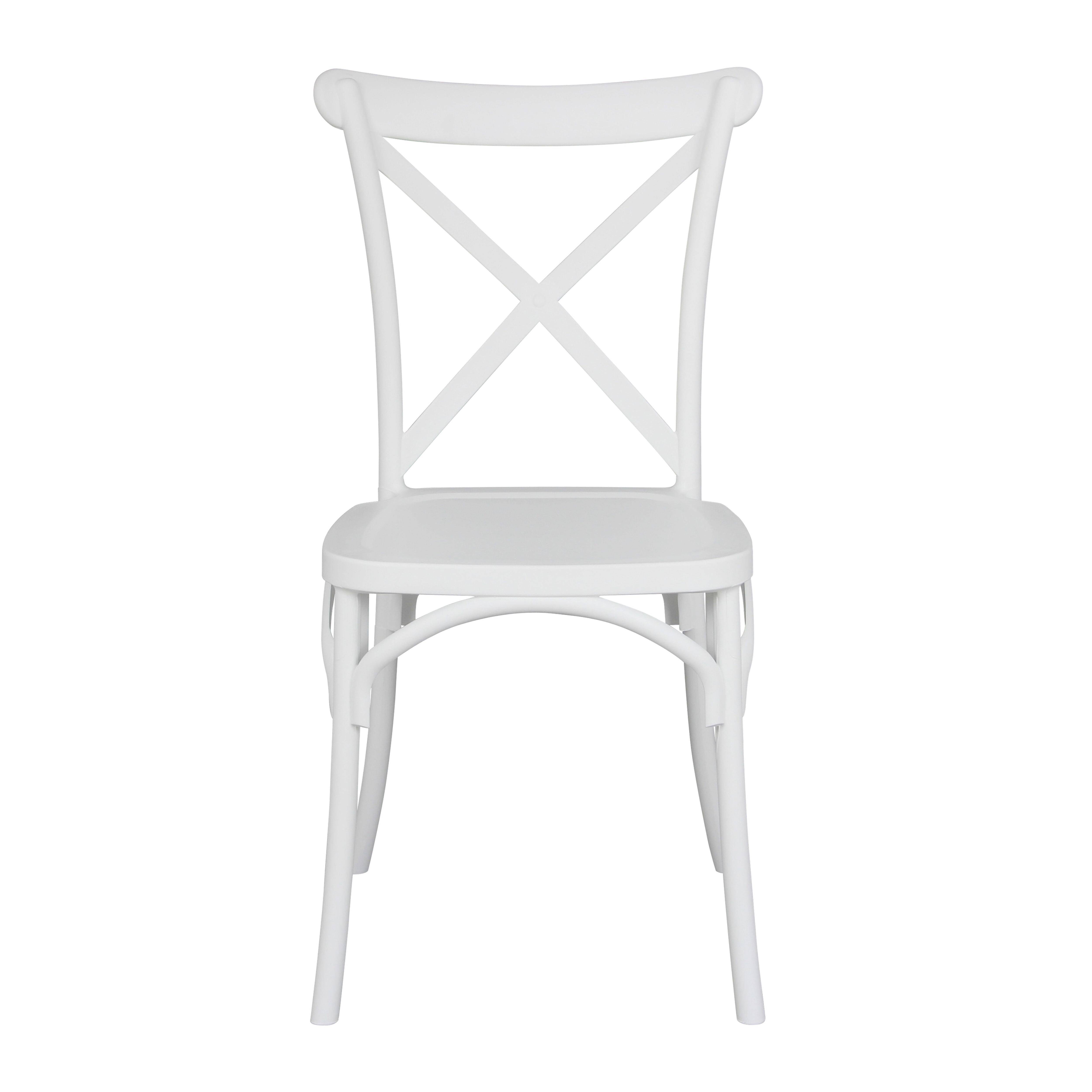 Oviala - Lot de 4 chaises de terrasse en plastique blanc Dublin - Oviala - Image 2