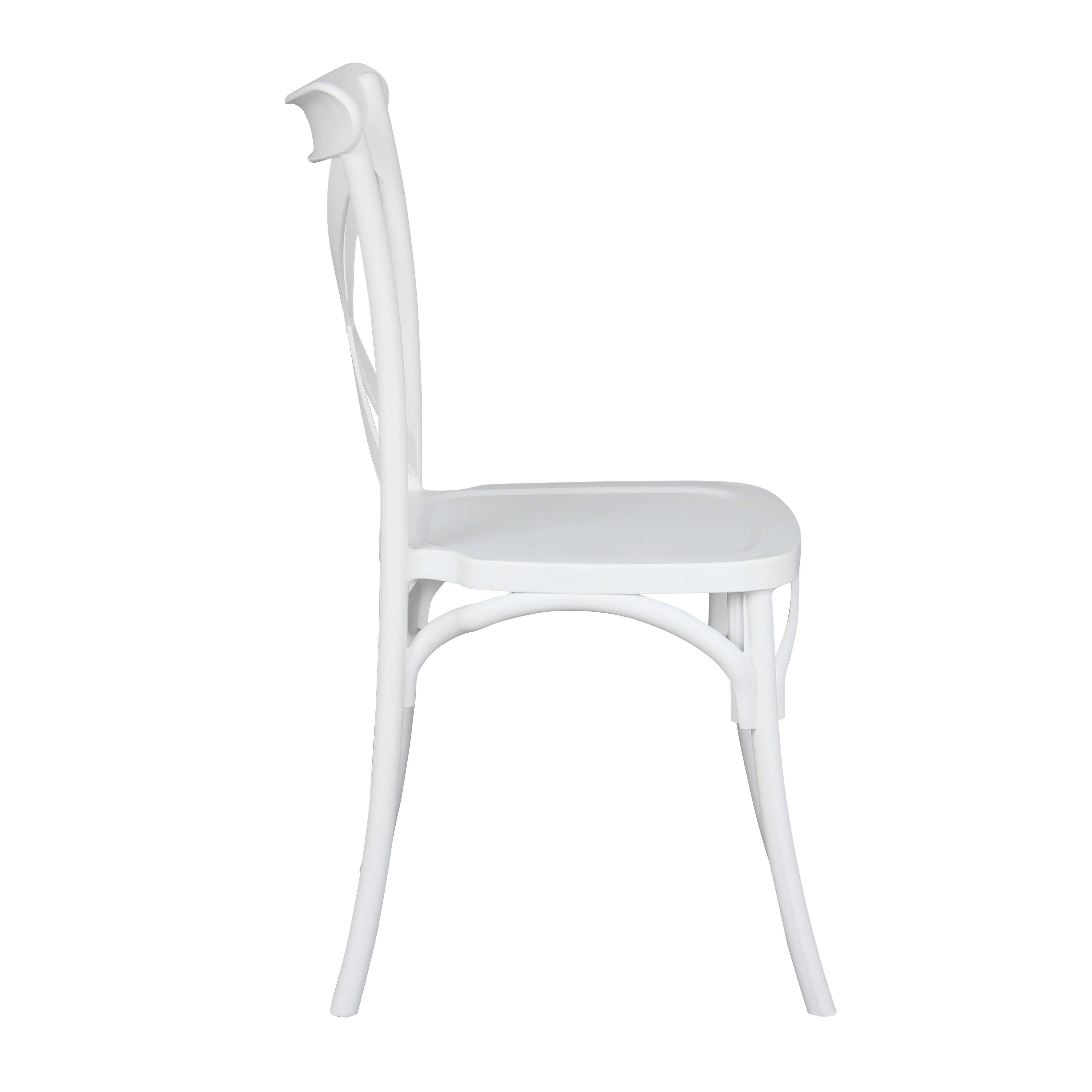Oviala - Lot de 4 chaises de terrasse en plastique blanc Dublin - Oviala - Image 3