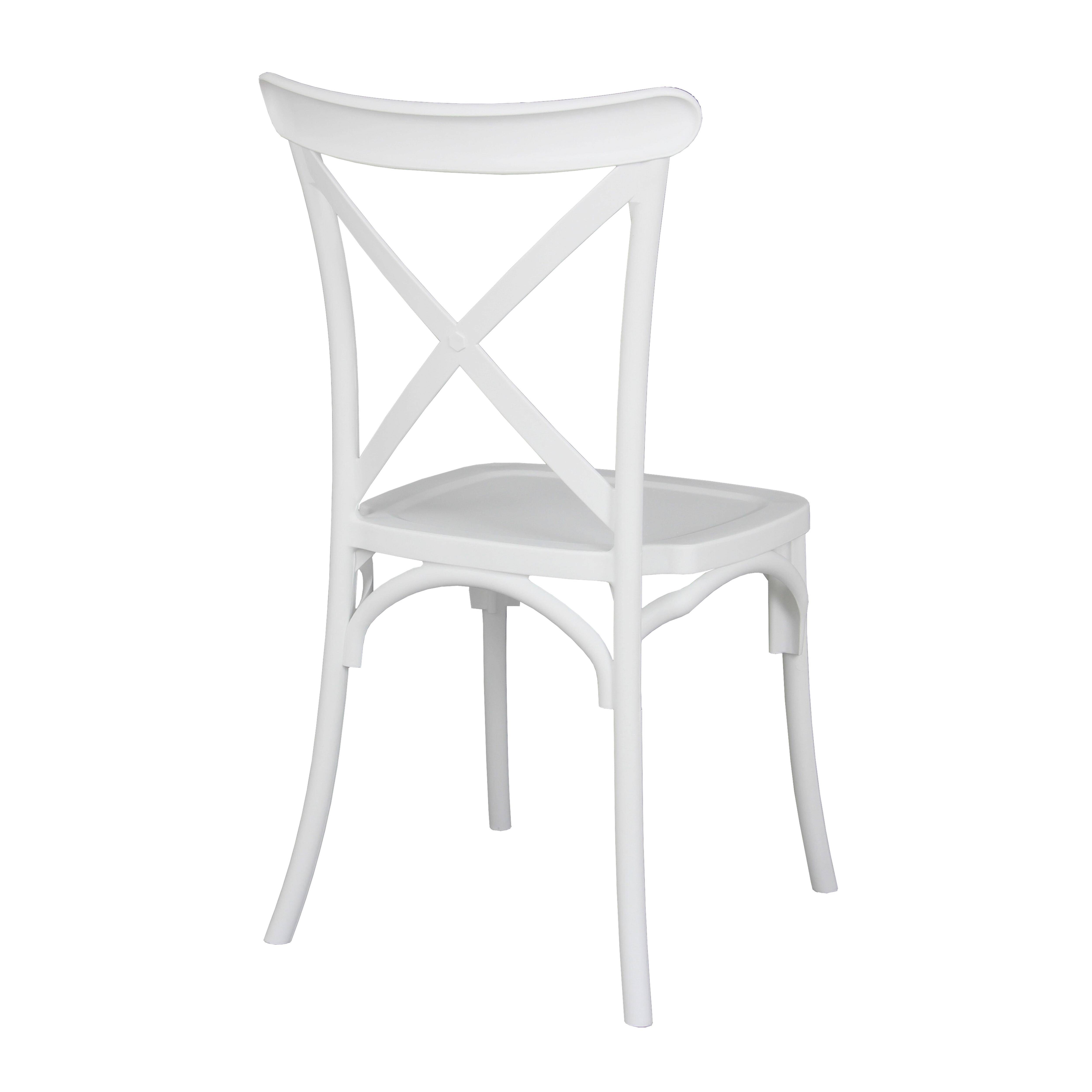 Oviala - Lot de 4 chaises de terrasse en plastique blanc Dublin - Oviala - Image 4