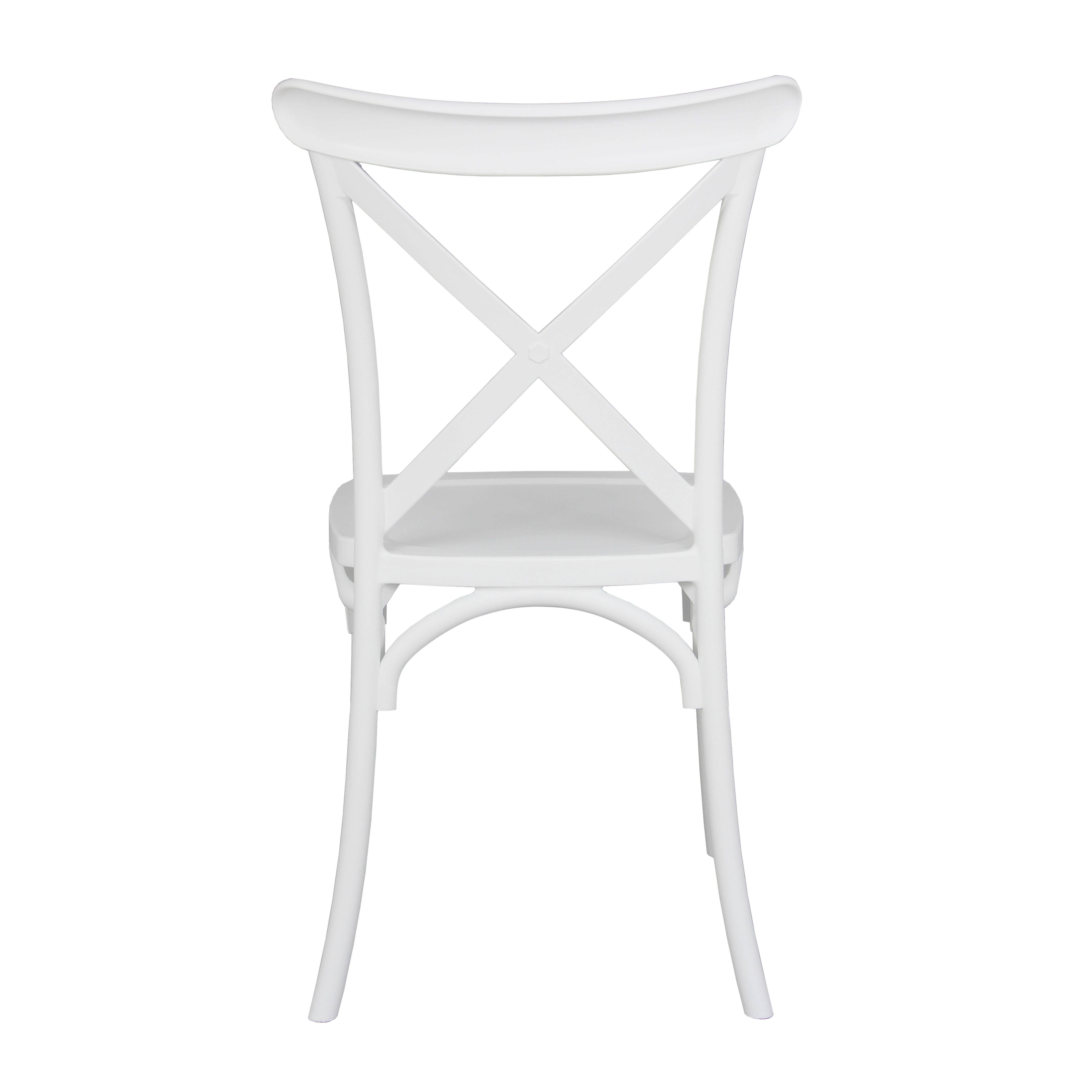 Oviala - Lot de 4 chaises de terrasse en plastique blanc Dublin - Oviala - Image 5