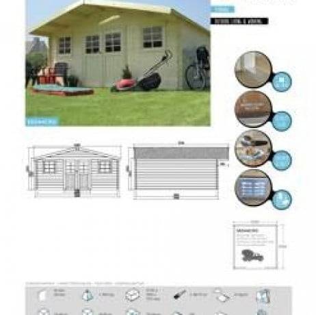 Abri de jardin MONTREUX en bois  23,46 m², Toiture Shingle gris, Plancher Non - Image 5