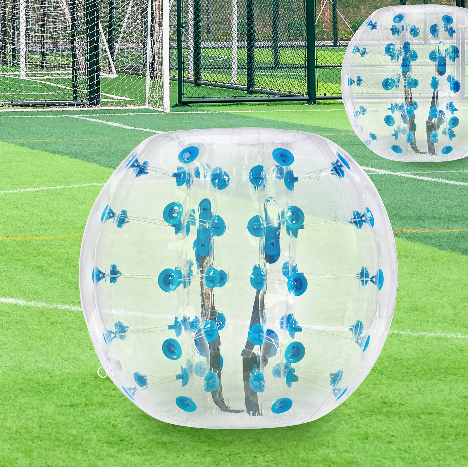VEVOR Bulle gonflable 1.2m pois bleu, PVC 0.8mm, pour jeux en plein air, adolescents/adultes. - Image 8