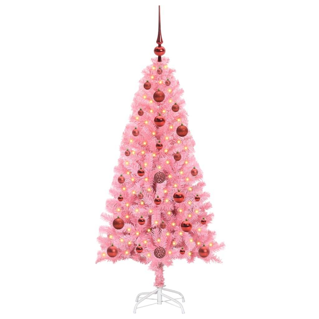 Vidaxl - Sapin de Noël Rose 120 cm PVC vidaXL 3396407 - Image 4