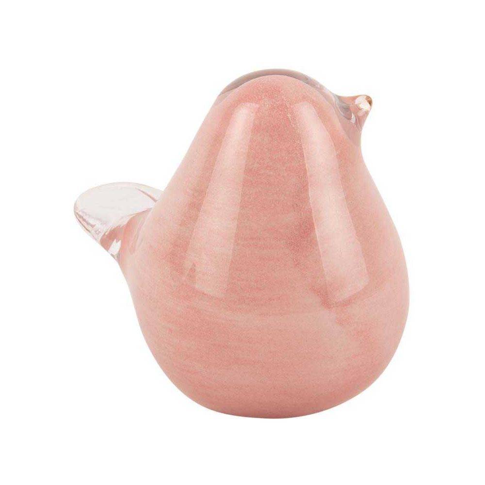 Pt Living - Statue en verre Fat Bird 9 x 6 x 8 cm Rose pâle - Image 2