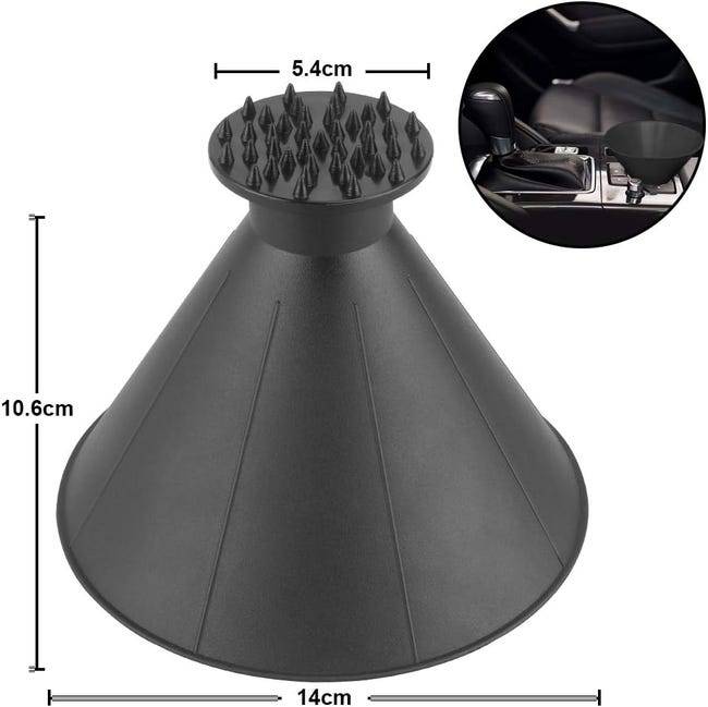 Pelle à glace magique pour pare-brise de voiture – Pelle à glace ronde avec entonnoir, outil de déneigement professionnel, noir-Lytech - Image 4